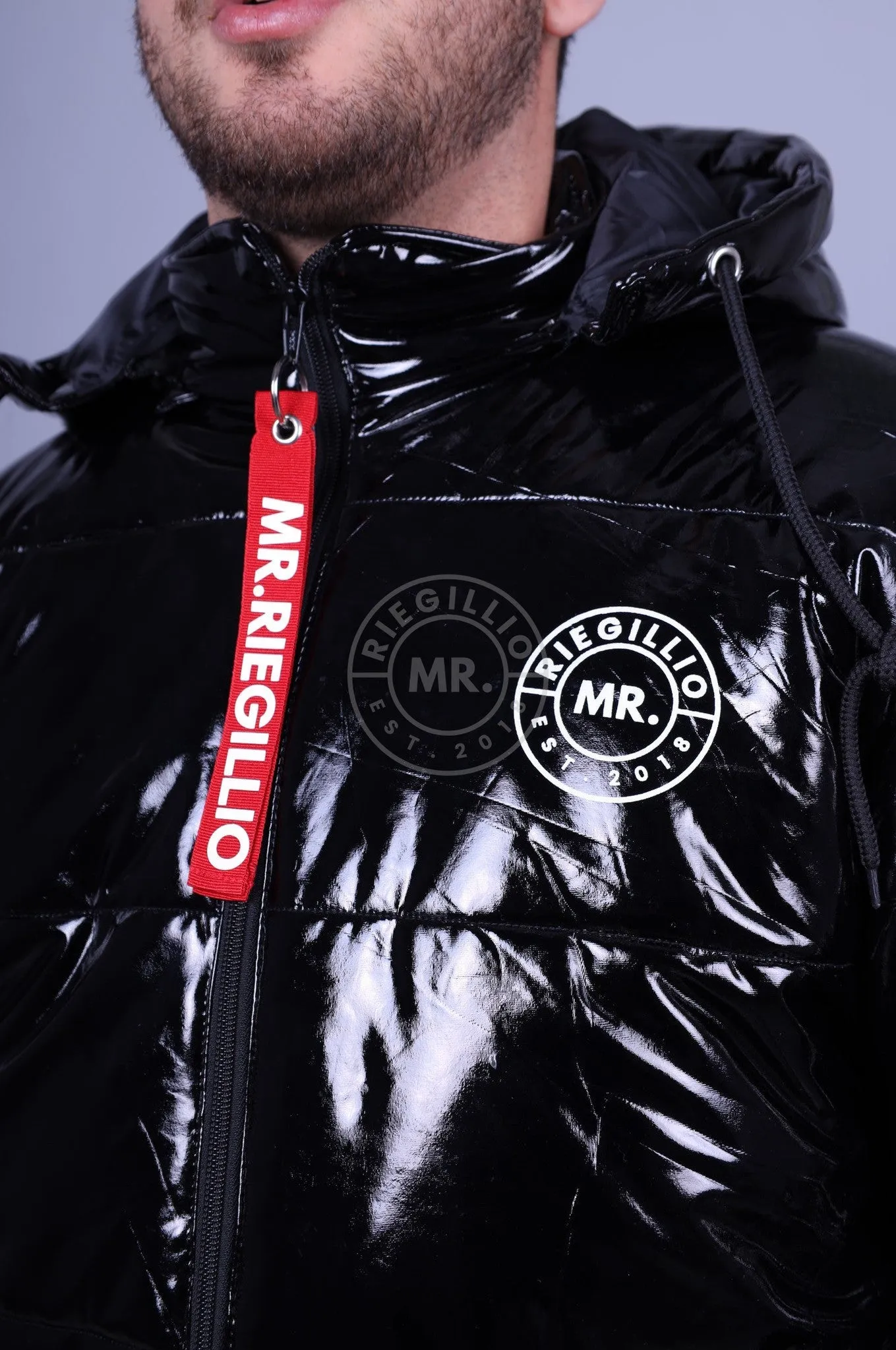 PVC Puffer Jacket - Black