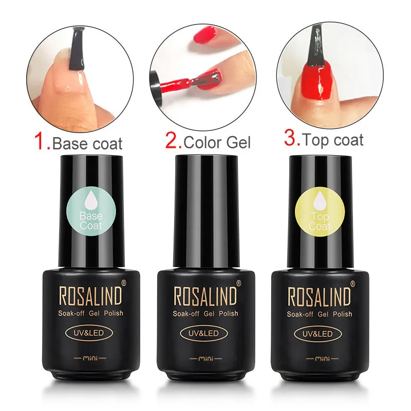 ROSALIND Base Coat Gel Polish Bright For Nail Art Design LED/UV Lamp