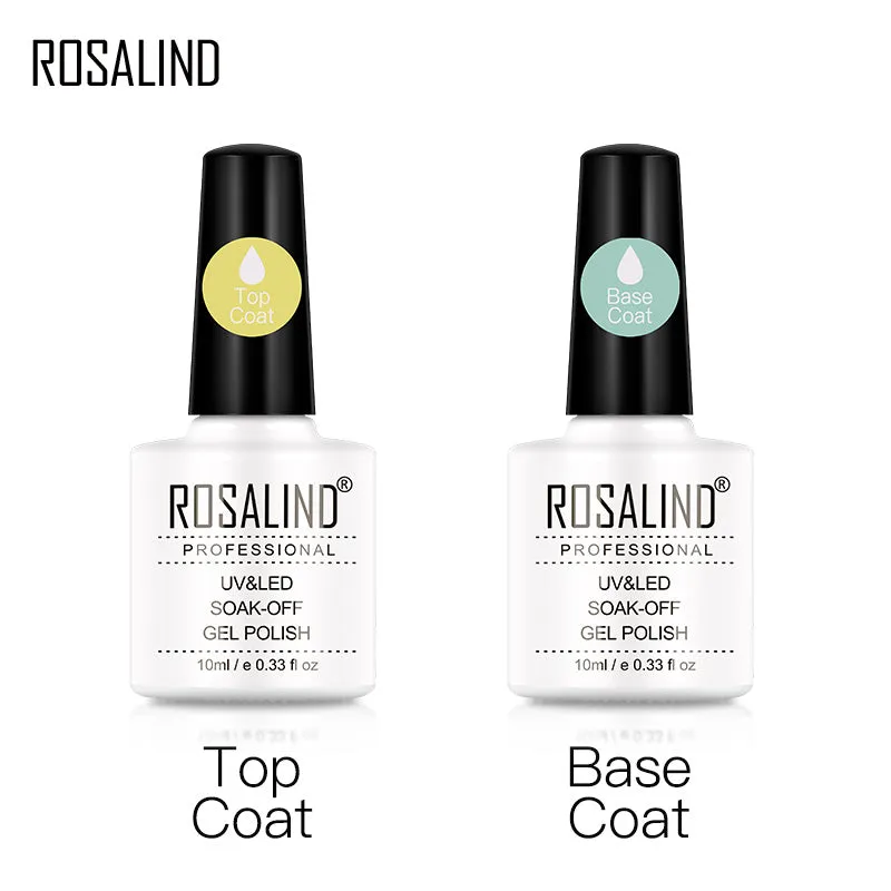 ROSALIND Nail Base Coat Air Dry Bright For Nail Art Design LED/UV Lamp