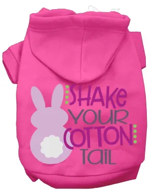 Shake Your Cotton Tail Screen Print Dog Hoodie Bright Pink S