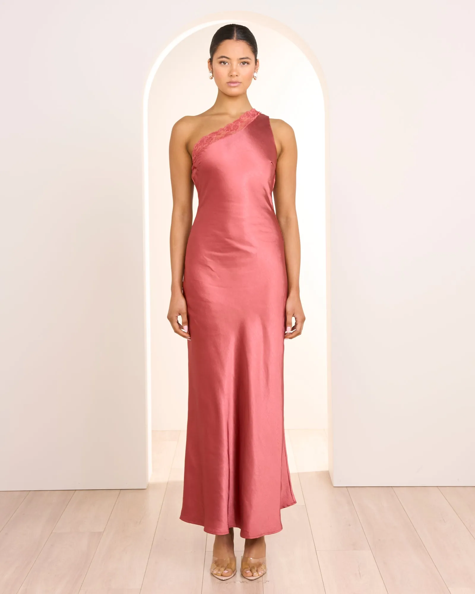 Thea One Shoulder Satin Dress