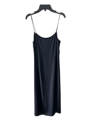 Theory Size S Navy Blue Viscose Blend Sleeveless Darted Midi Slip Dress