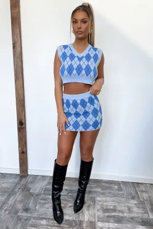 Tina Mini Skirt - Blue