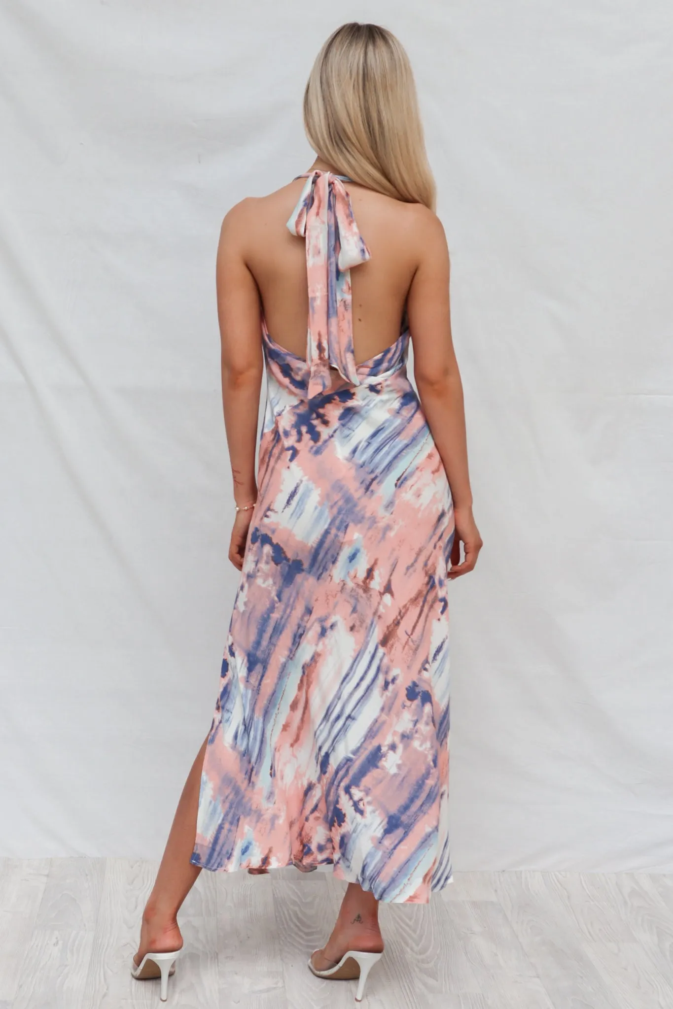 Verity Dress - Blue/Peach Tie Dye