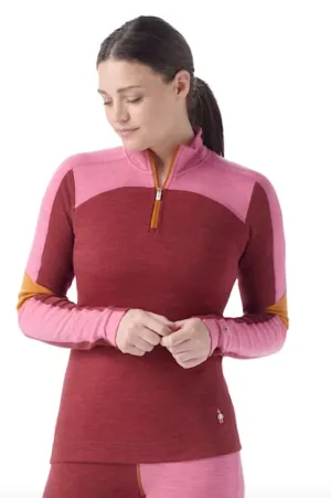 Women's Classic Thermal Merino Base Layer Colorblock 1/4 Zip