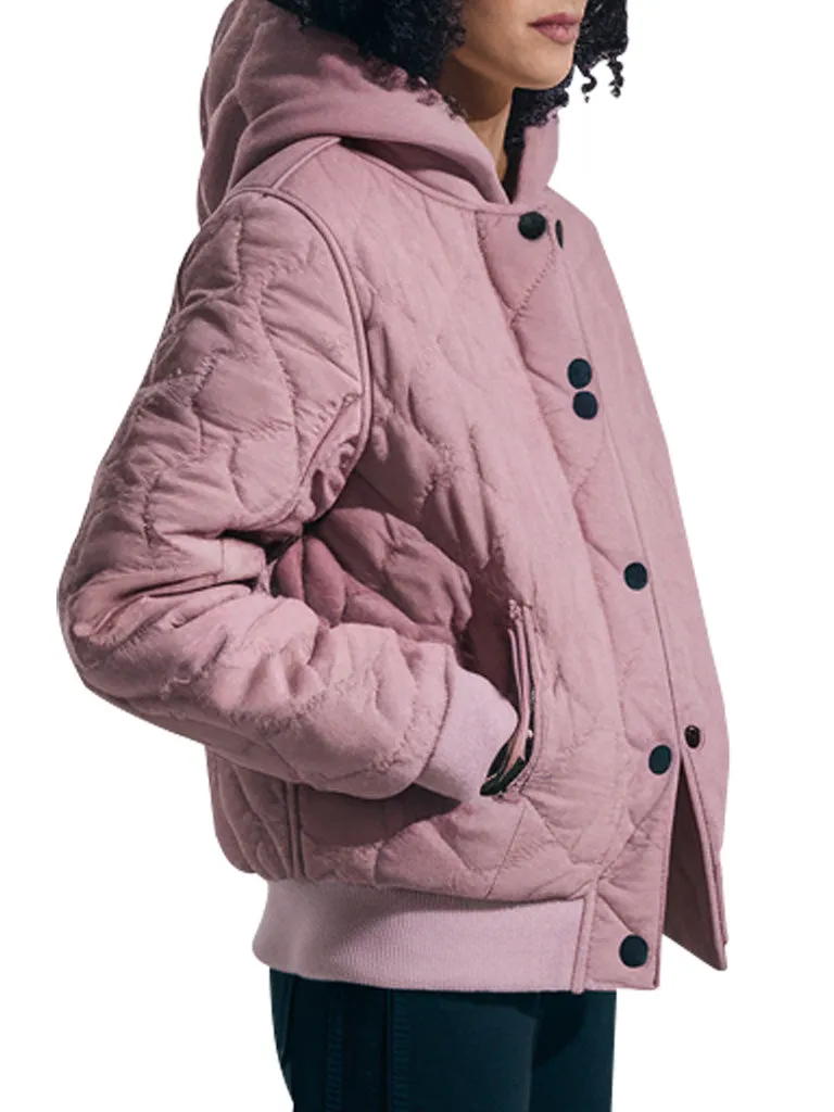 Women’s Quilted Pink Hoodie Jacket