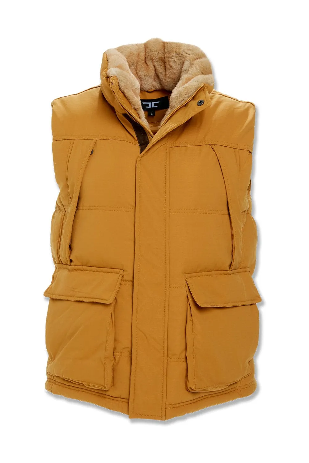 Yukon Fur Lined Puffer Vest (Wheat)