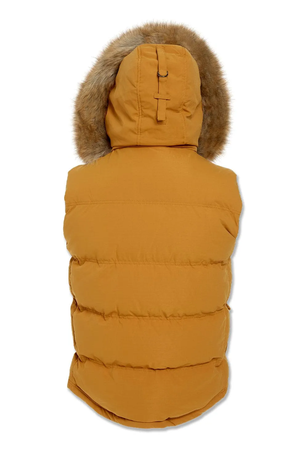 Yukon Fur Lined Puffer Vest (Wheat)